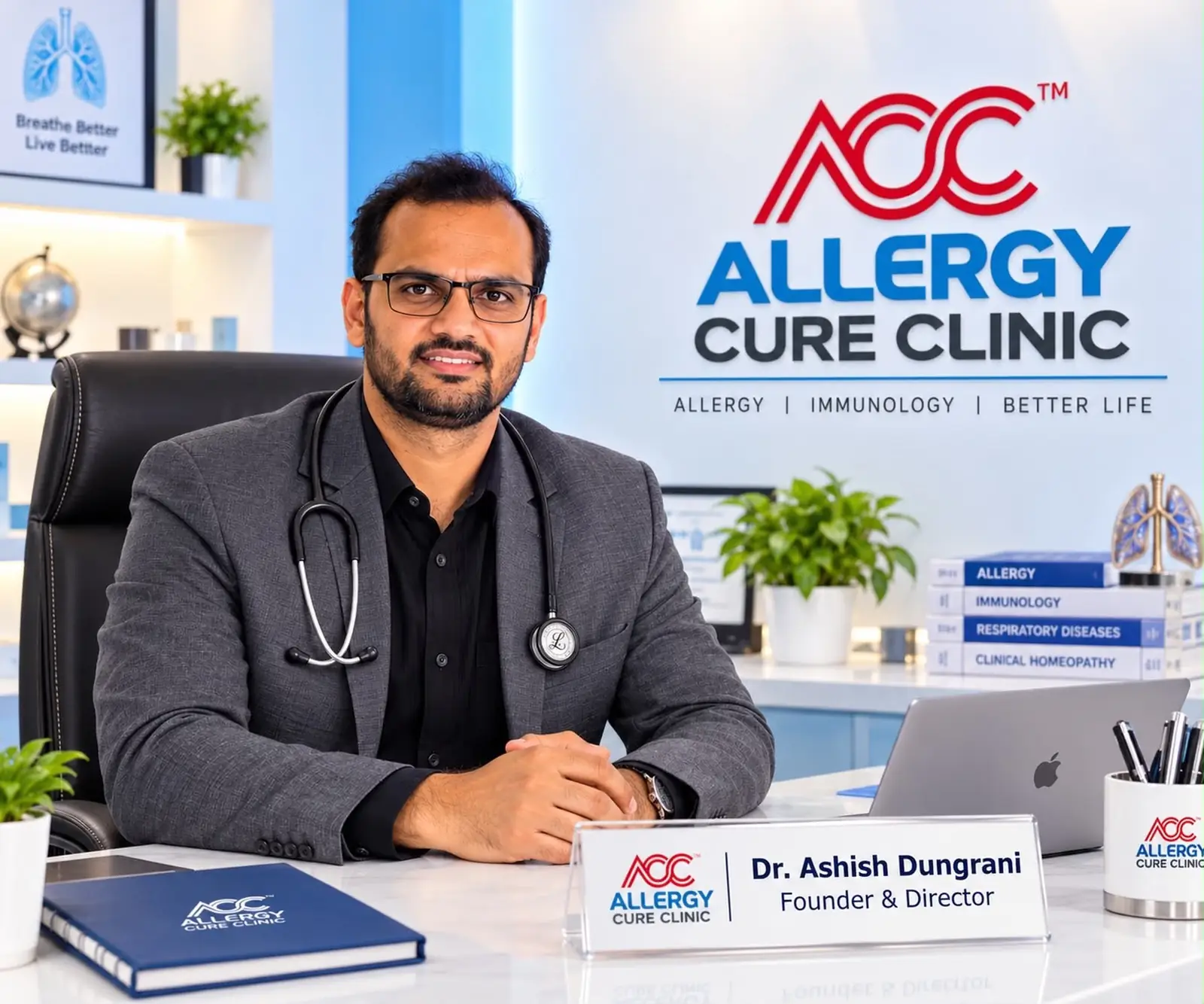 Dr. Ashish Dungrani, allergy specialist, at Allergy Cure Clinic